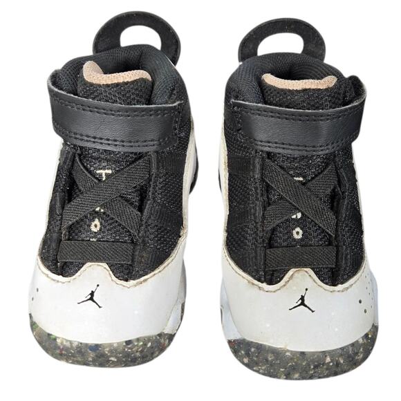 Nike Jordan 6 Rings Shoes Toddler Size 4C White Black Crater Easy On DV3179-100 - Picture 6 of 10